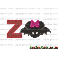 Minnie Mouse Halloween Applique Design With Alphabet Z