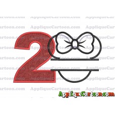 Minnie applique Head applique design Birthday Number 2