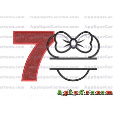 Minnie applique Head applique design Birthday Number 7
