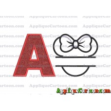 Minnie applique Head applique design With Alphabet A
