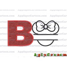 Minnie applique Head applique design With Alphabet B