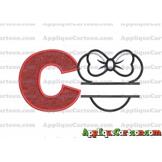 Minnie applique Head applique design With Alphabet C