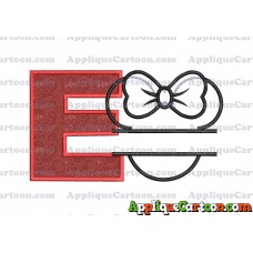 Minnie applique Head applique design With Alphabet E