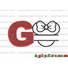 Minnie applique Head applique design With Alphabet G