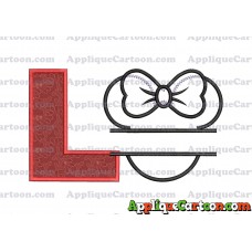 Minnie applique Head applique design With Alphabet L
