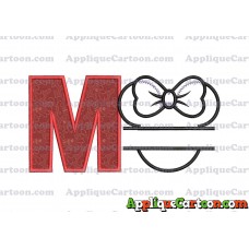 Minnie applique Head applique design With Alphabet M