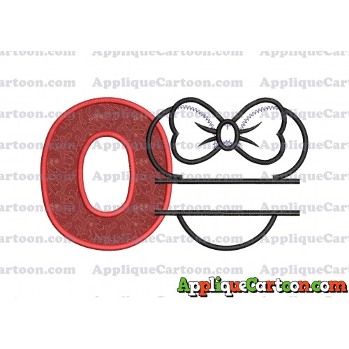 Minnie applique Head applique design With Alphabet O