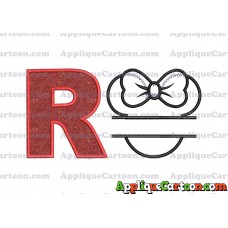 Minnie applique Head applique design With Alphabet R