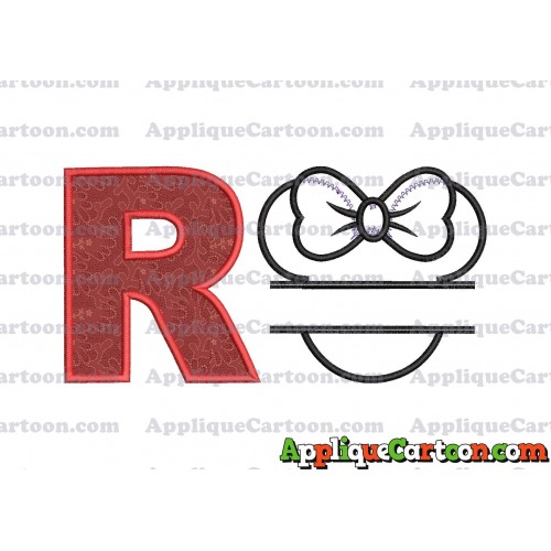 Minnie applique Head applique design With Alphabet R