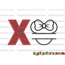 Minnie applique Head applique design With Alphabet X