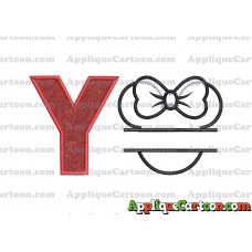 Minnie applique Head applique design With Alphabet Y