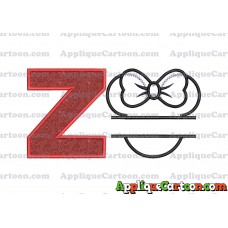 Minnie applique Head applique design With Alphabet Z