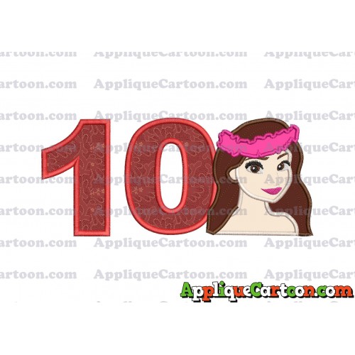 Moana Applique 01 Embroidery Design Birthday Number 10