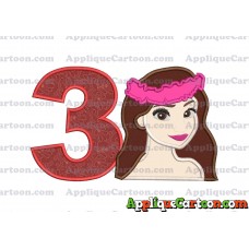Moana Applique 01 Embroidery Design Birthday Number 3