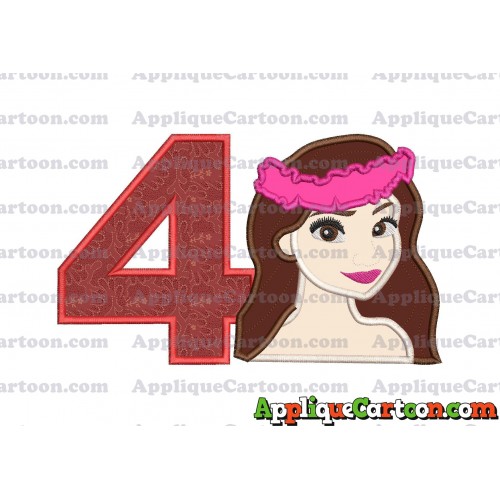 Moana Applique 01 Embroidery Design Birthday Number 4