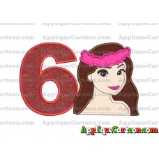 Moana Applique 01 Embroidery Design Birthday Number 6