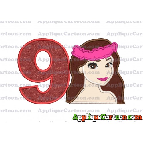 Moana Applique 01 Embroidery Design Birthday Number 9