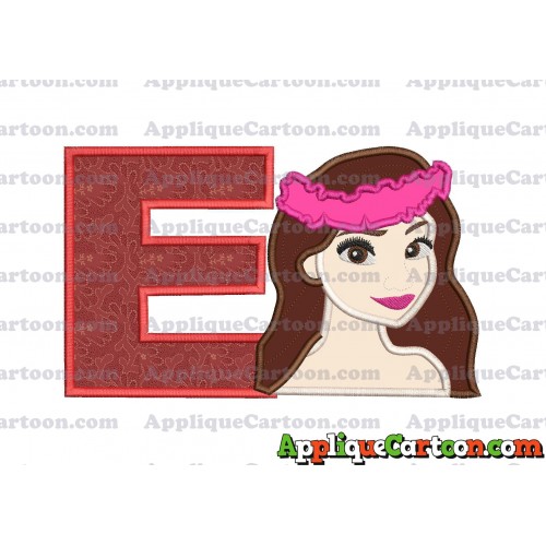 Moana Applique 01 Embroidery Design With Alphabet E