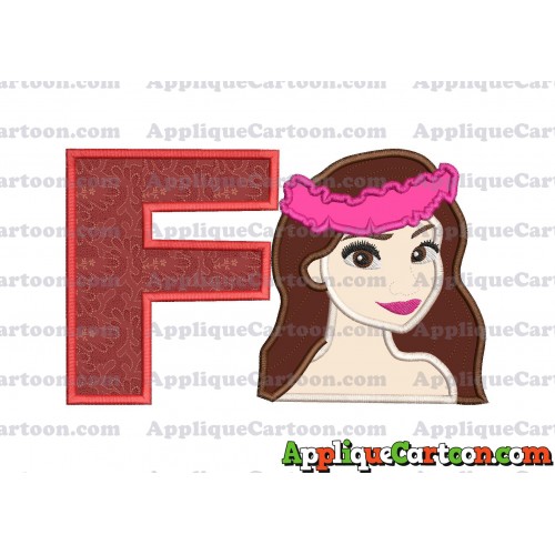 Moana Applique 01 Embroidery Design With Alphabet F
