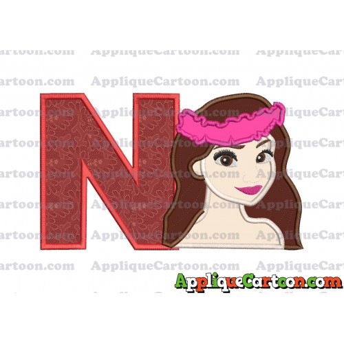 Moana Applique 01 Embroidery Design With Alphabet N