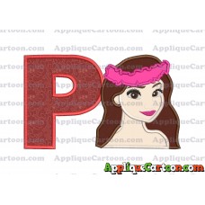 Moana Applique 01 Embroidery Design With Alphabet P