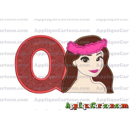 Moana Applique 01 Embroidery Design With Alphabet Q