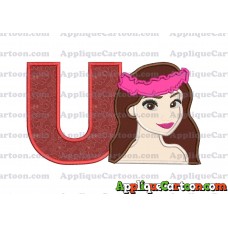 Moana Applique 01 Embroidery Design With Alphabet U