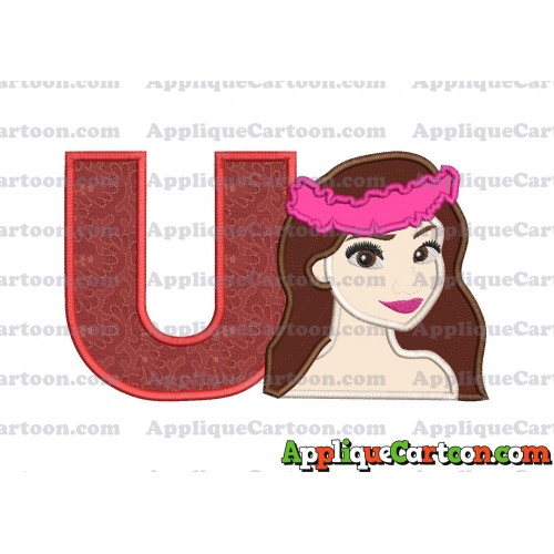 Moana Applique 01 Embroidery Design With Alphabet U