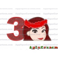 Moana Applique 02 Embroidery Design Birthday Number 3