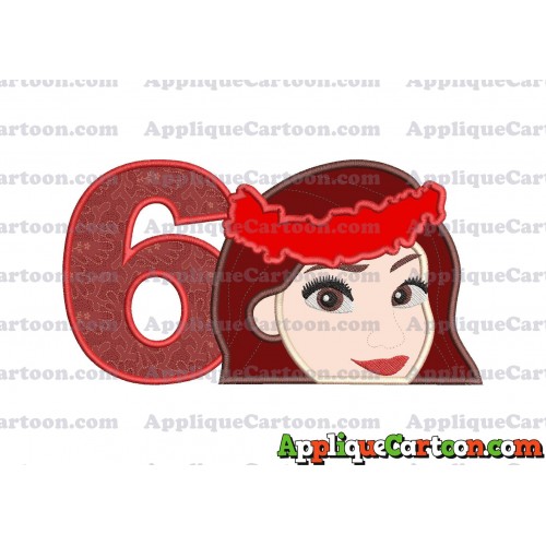 Moana Applique 02 Embroidery Design Birthday Number 6