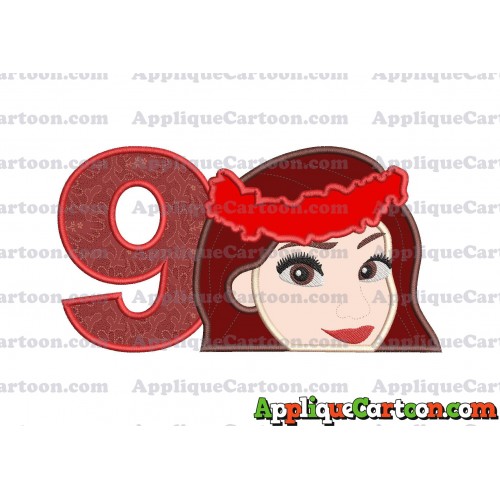 Moana Applique 02 Embroidery Design Birthday Number 9