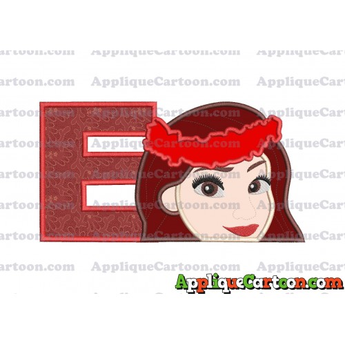 Moana Applique 02 Embroidery Design With Alphabet E