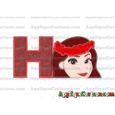 Moana Applique 02 Embroidery Design With Alphabet H