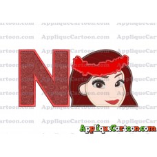 Moana Applique 02 Embroidery Design With Alphabet N