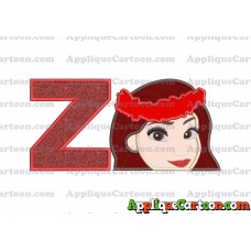 Moana Applique 02 Embroidery Design With Alphabet Z