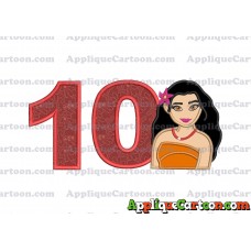 Moana Applique 03 Embroidery Design Birthday Number 10
