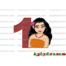 Moana Applique 03 Embroidery Design Birthday Number 1
