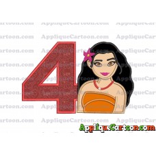 Moana Applique 03 Embroidery Design Birthday Number 4