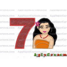 Moana Applique 03 Embroidery Design Birthday Number 7