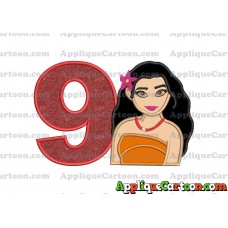 Moana Applique 03 Embroidery Design Birthday Number 9
