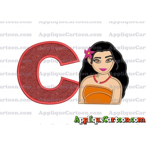 Moana Applique 03 Embroidery Design With Alphabet C