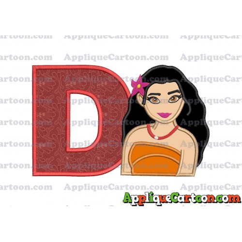 Moana Applique 03 Embroidery Design With Alphabet D