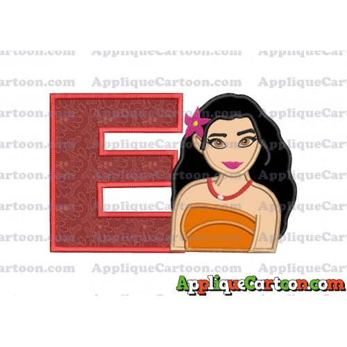Moana Applique 03 Embroidery Design With Alphabet E