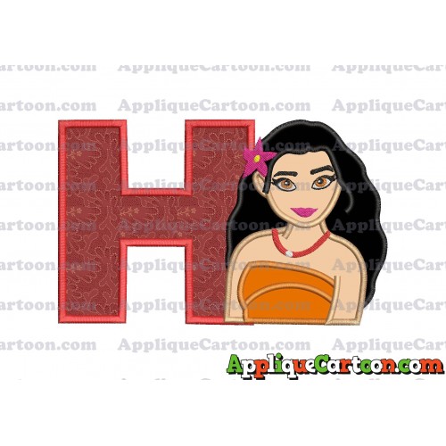 Moana Applique 03 Embroidery Design With Alphabet H