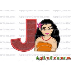 Moana Applique 03 Embroidery Design With Alphabet J