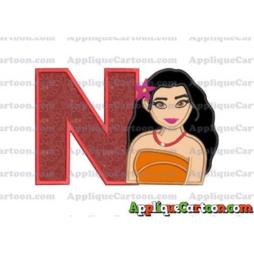 Moana Applique 03 Embroidery Design With Alphabet N
