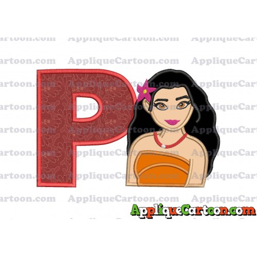 Moana Applique 03 Embroidery Design With Alphabet P