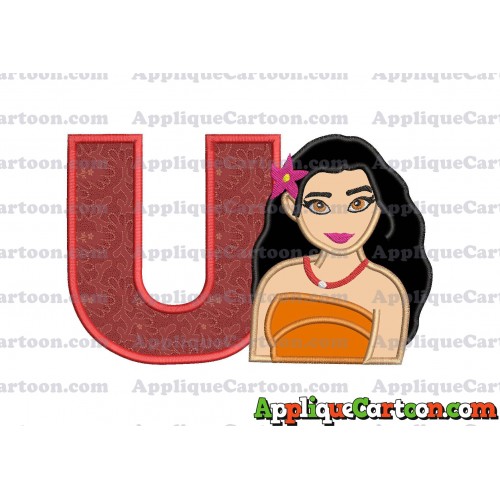 Moana Applique 03 Embroidery Design With Alphabet U