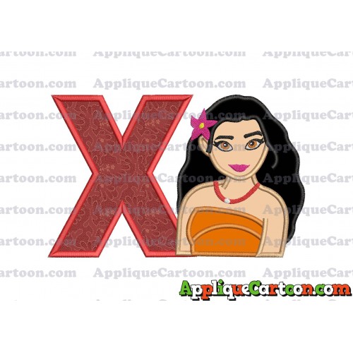 Moana Applique 03 Embroidery Design With Alphabet X