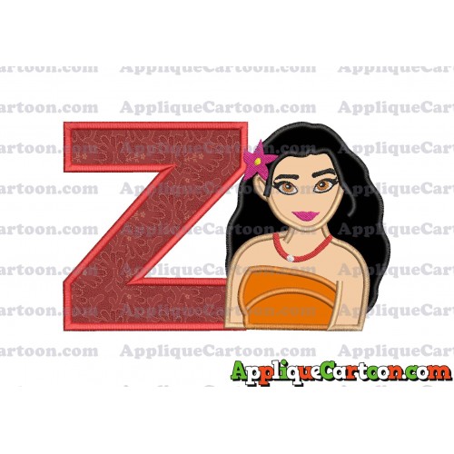 Moana Applique 03 Embroidery Design With Alphabet Z